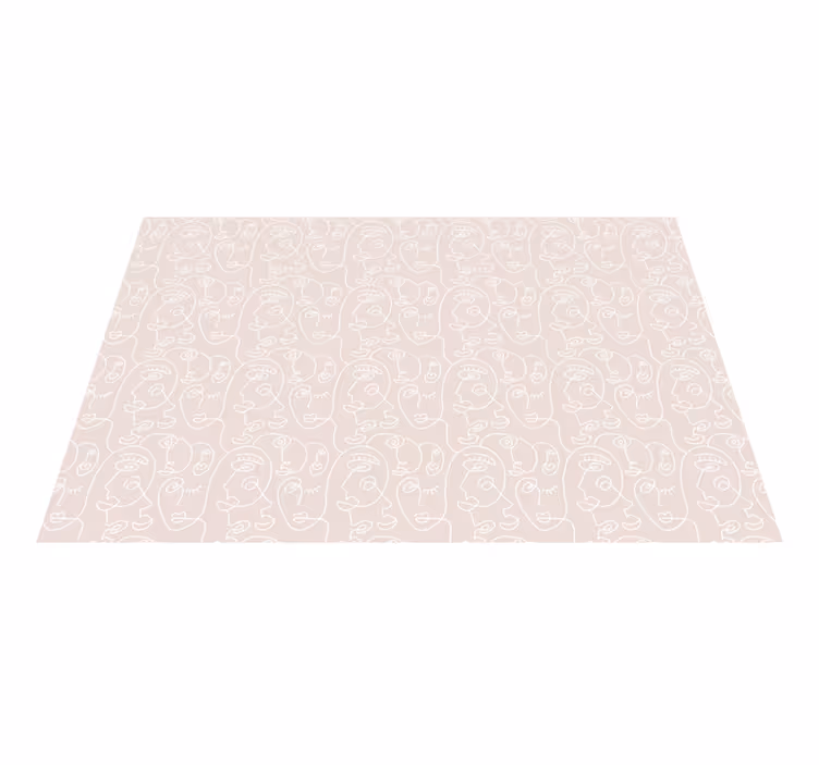 Tapis vinyle design moderne visages aux lignes minimalistes - TenStickers