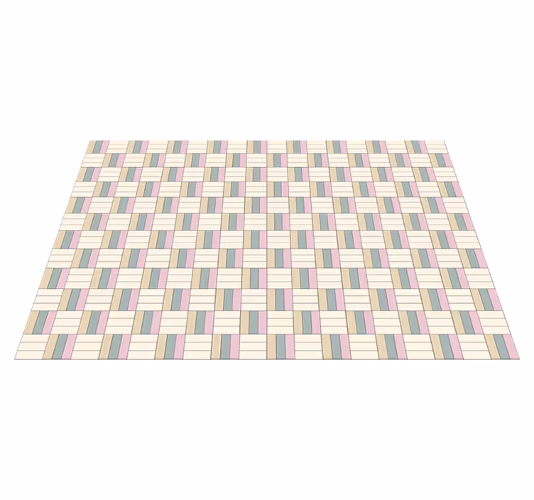 Tapis vinyles géométriques blocs de couleurs tissés - TenStickers