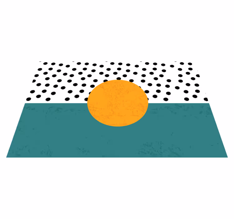 Tapis vinyle minimaliste cercle et points - TenStickers