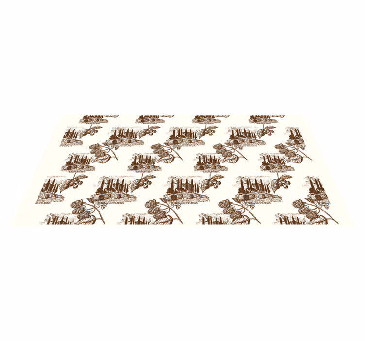 Tapis vinyle rétro scène beige élégante - TenStickers