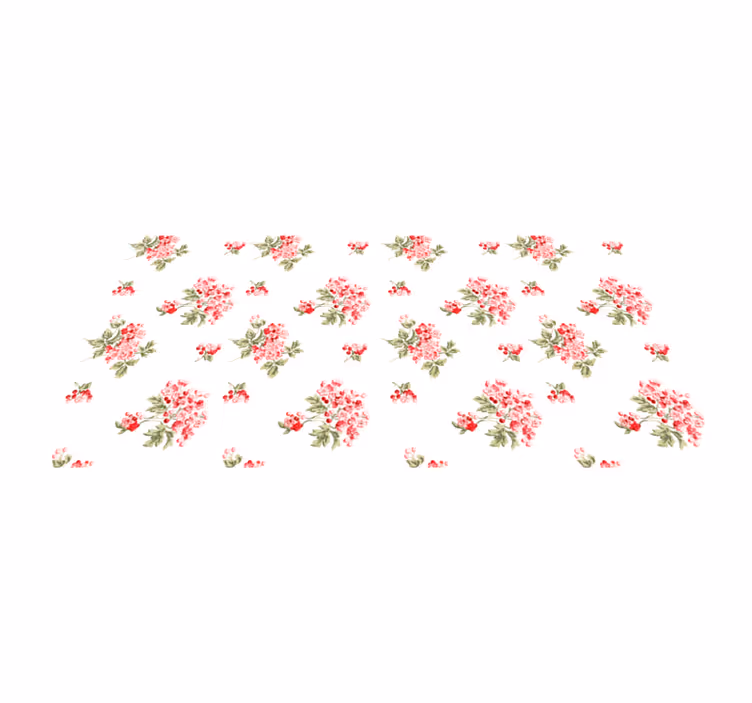 Tapis vinyle fleurs et plantes design minimaliste blanc - TenStickers