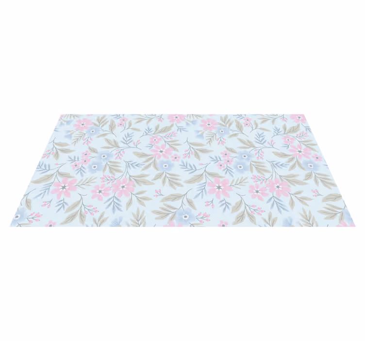 Tapis vinyle fleurs et plantes design pastel floral - TenStickers