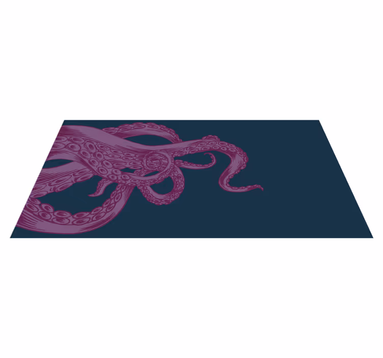 Tapis vinyle animal superposition d'ornements de poulpe - TenStickers