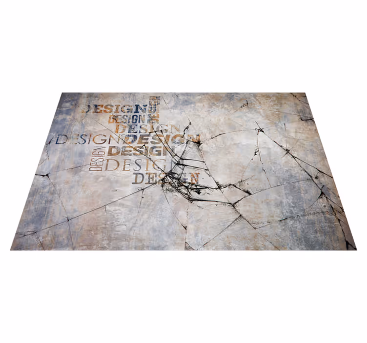 Tapis vinyle imitation pierre fissurée et écriture "design" - TenStickers