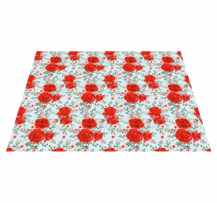 Tapis vinyle fleurs et plantes red Floral Elegance - TenStickers
