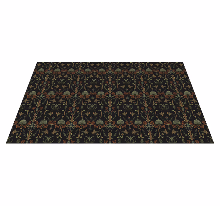 Tapis vinyle rétro motifs botaniques ornés - TenStickers