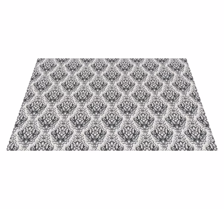 Tapis vinyle rétro motif de carreaux baroques - TenStickers