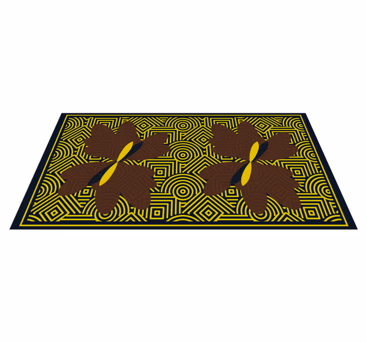Tapis vinyles géométriques contraste floral géométrique - TenStickers