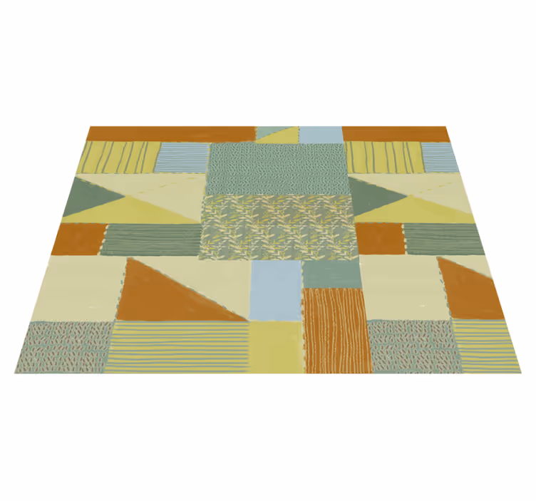 Tapis vinyles géométriques tapisserie patchwork géométrique - TenStickers