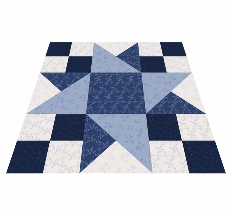 Tapis vinyles géométriques motif étoile patchwork - TenStickers