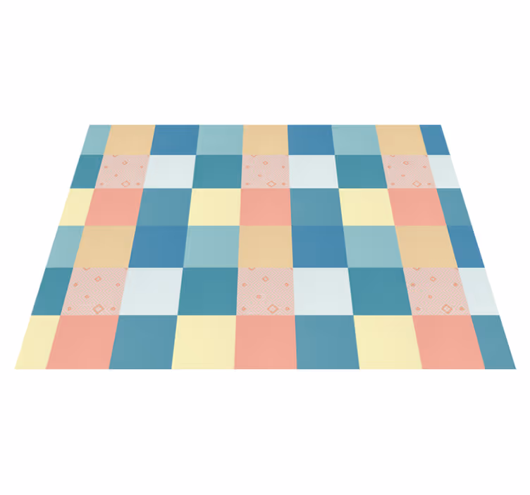 Tapis vinyles géométriques damier pastel géométrique - TenStickers