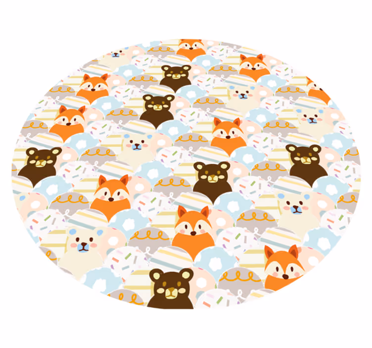 Tapis vinyle chambre bébé adorable motif animalier - TenStickers
