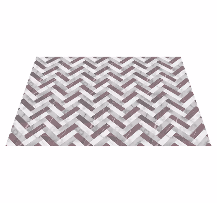 Tapis vinyle géométrique à chevrons effet marbre - TenStickers