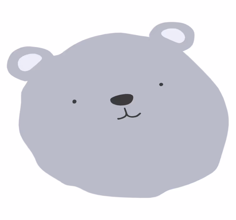 Tapis vinyle bébé ours gris minimaliste - TenStickers