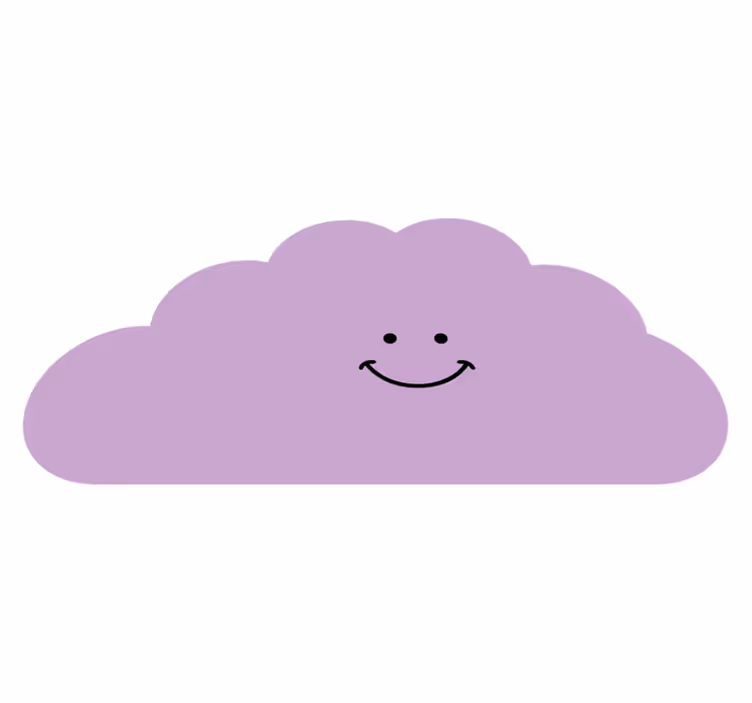 Tapis vinyle chambre bébé forme de nuage souriant - TenStickers