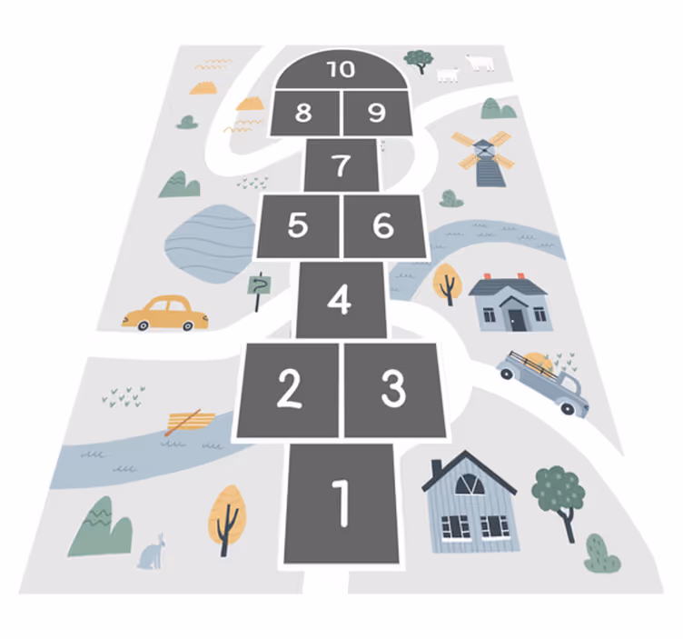 Tapis vinyle jeux marelle ludique - TenStickers