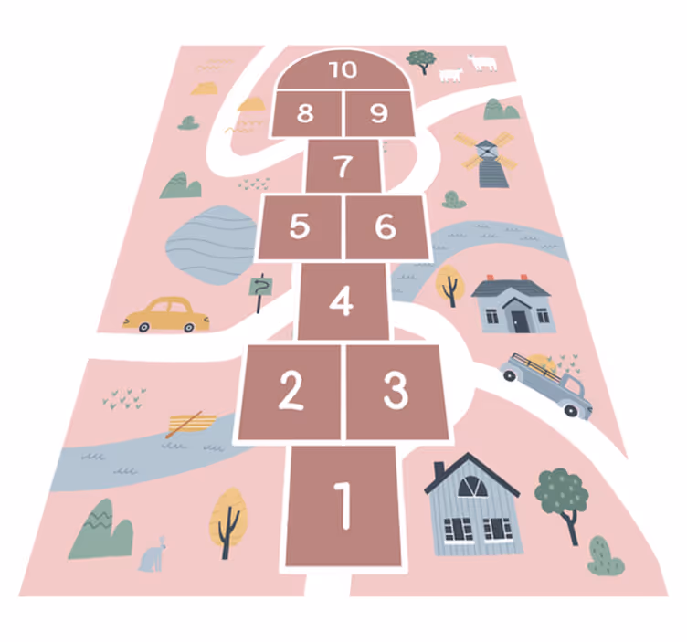 Tapis vinyle jeux marelle pour enfants - TenStickers