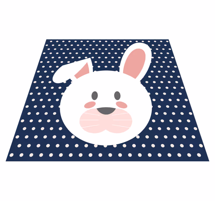 Tapis vinyle bébé motif de lapin blanc - TenStickers