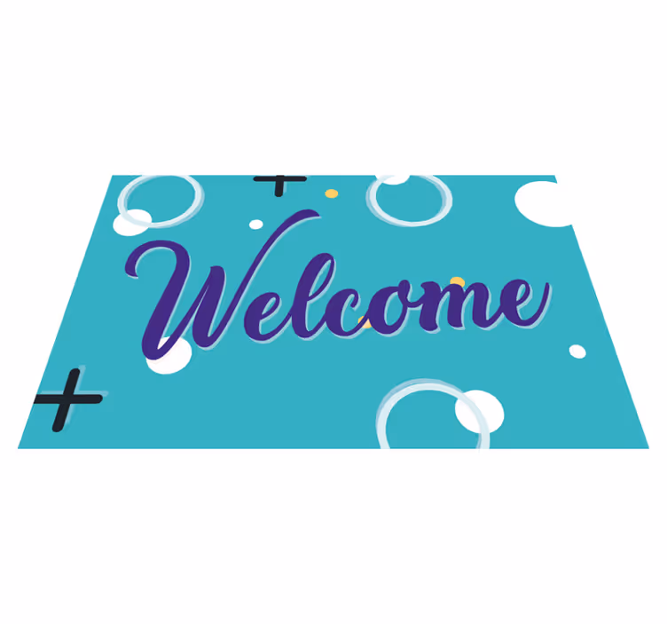 Tapis vinyle citation entrée de bienvenue joyeuse - TenStickers