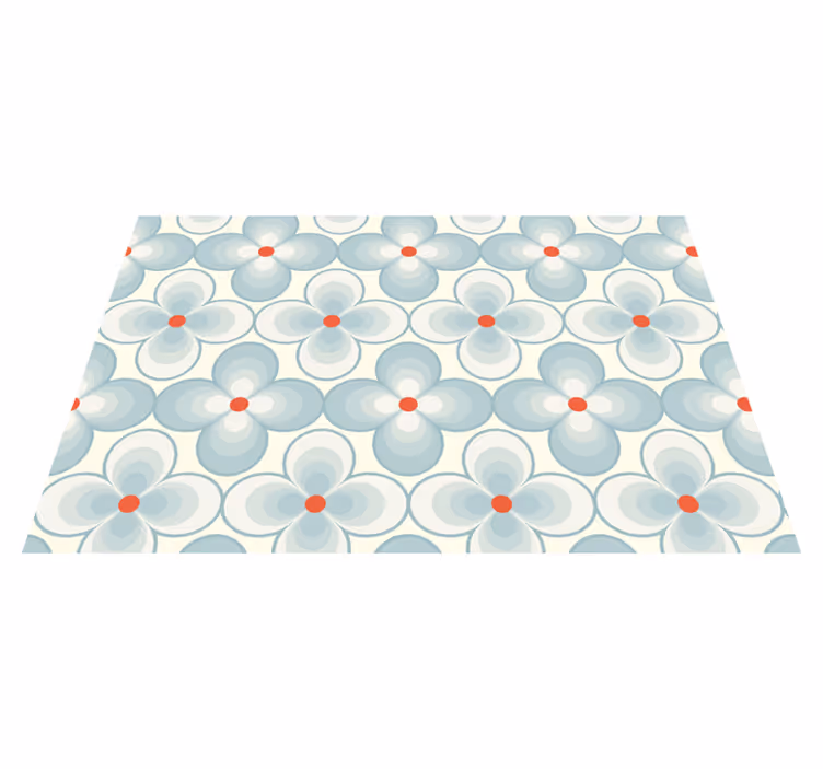 Tapis vinyle floral design géométrique - TenStickers