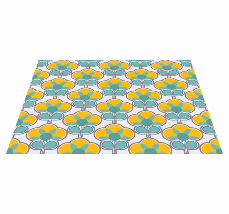 Tapis vinyles géométriques motif floral géométrique - TenStickers