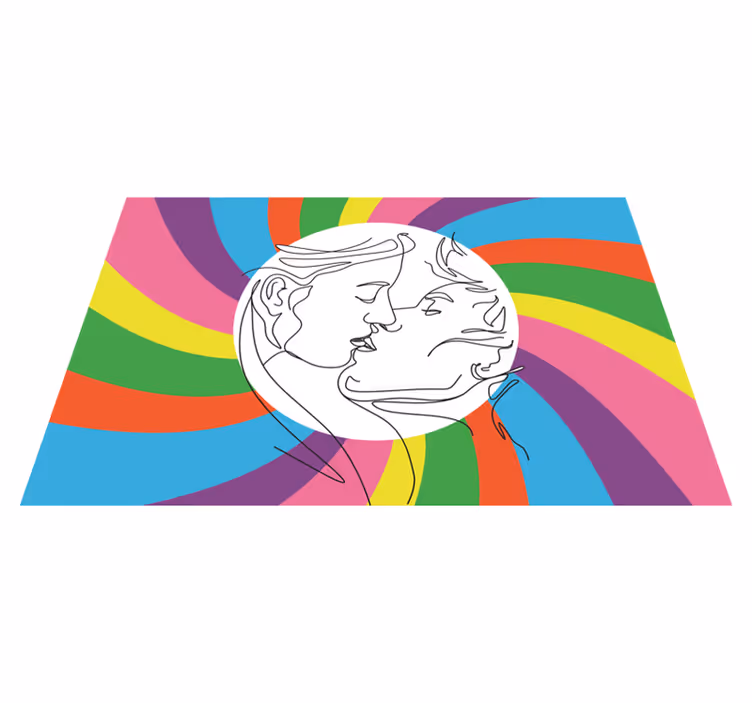 Tapis vinyle autres tapis silhouette de baiser coloré - TenStickers