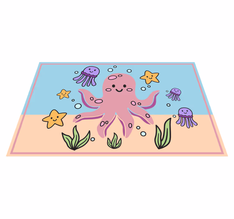 Tapis vinyle pour enfants illustration d'amis de l'océan - TenStickers