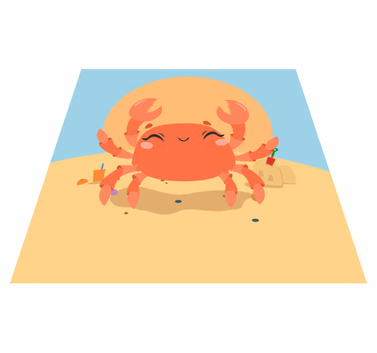 Tapis vinyle enfant design de crabe joyeux - TenStickers