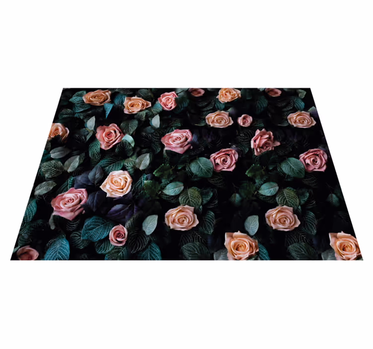 Tapis vinyle fleurs et plantes imagerie botanique florale - TenStickers