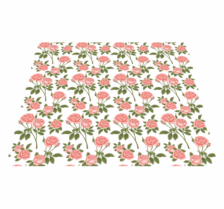 Tapis vinyle motif de roses botaniques - TenStickers