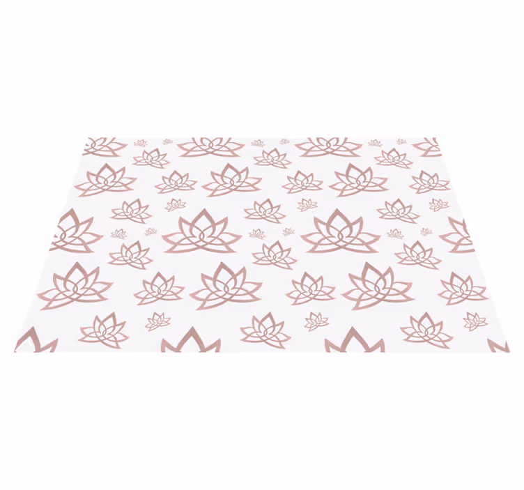 Tapis vinyle fleurs et plantes motif de symétrie du lotus - TenStickers