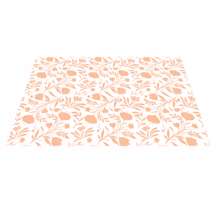 Tapis vinyle motifs floral en silhouette  - TenStickers
