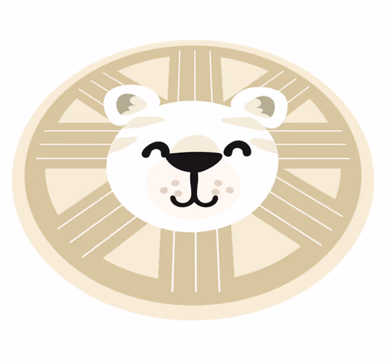 Tapis vinyle chambre bébé motif lion souriant - TenStickers