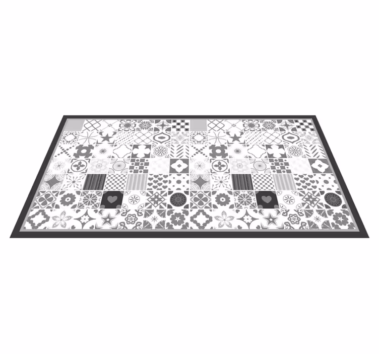 Tapis vinyle carreaux de ciment Trujillo gris - TenStickers