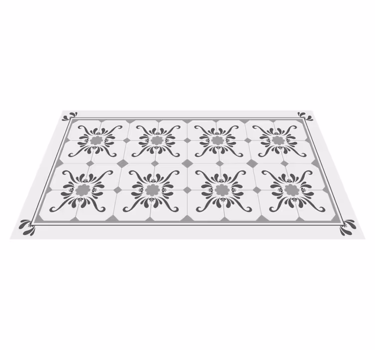 Tapis vinyle carreaux de ciment symétrie ornementale - TenStickers