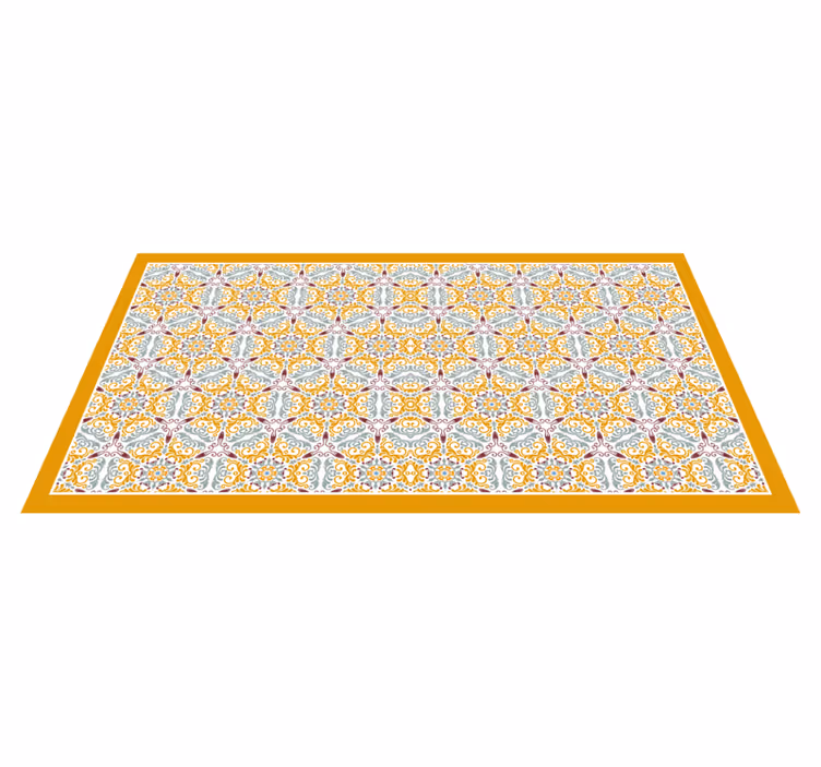 Tapis vinyle carreaux de ciment mosaïque jaune - TenStickers