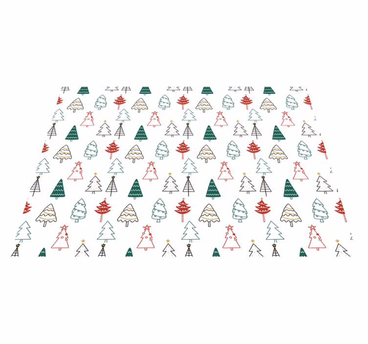 Tapis vinyle Noël motif festif de sapins - TenStickers