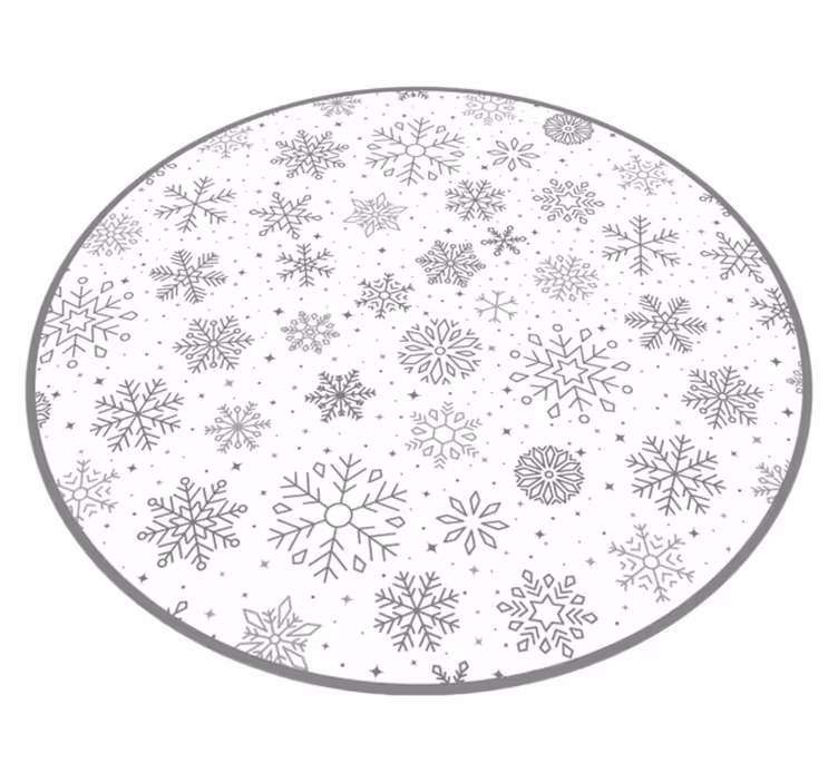 Tapis vinyle Noël flocons de neige tons froids - TenStickers