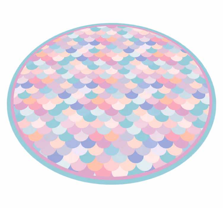Tapis vinyle rayures motif écailles de sirène - TenStickers