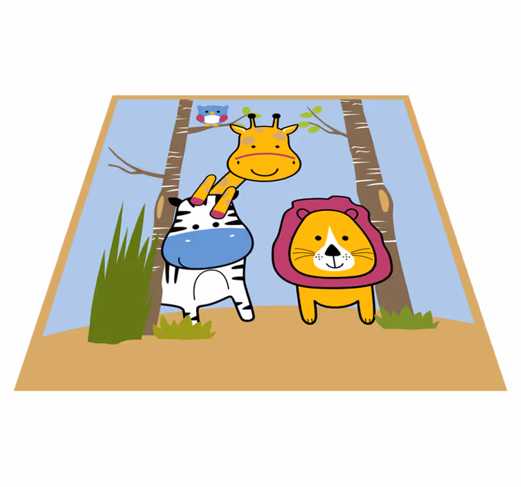Tapis vinyle pour enfants personnages d'animaux - TenStickers