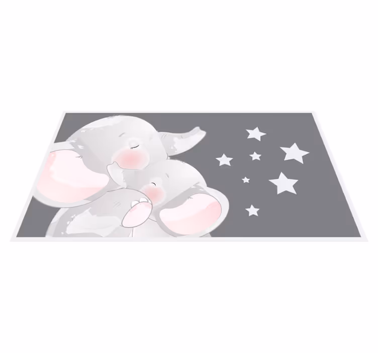 Tapis vinyle pour enfants éléphants endormis - TenStickers
