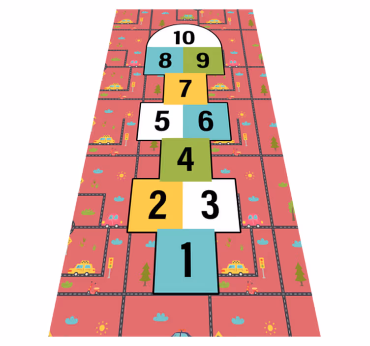 Tapis vinyle jeu de marelle coloré - TenStickers