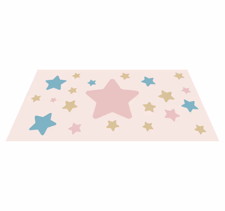 Tapis vinyle étoiles motif tons pastel - TenStickers