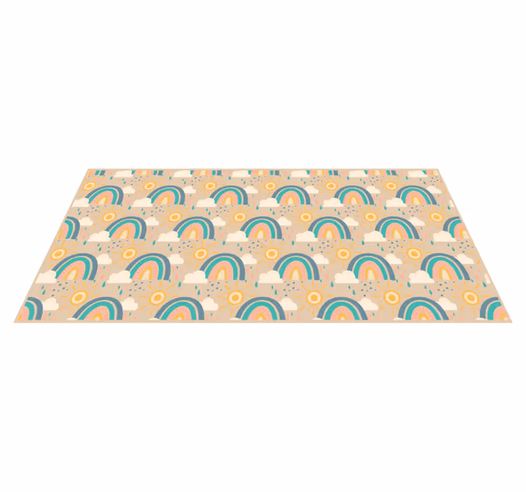 Tapis vinyle pour enfants motif arcs-en-ciel joyeux - TenStickers