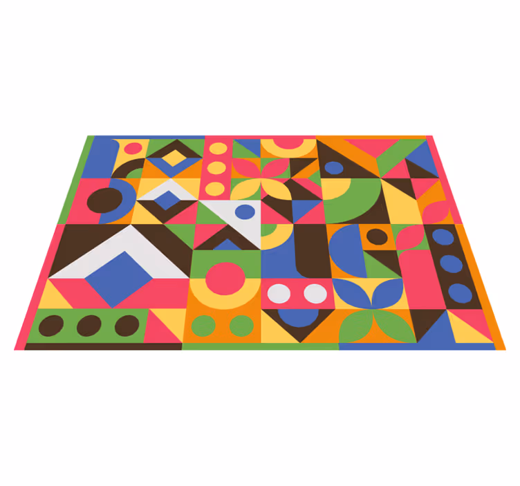 Tapis vinyles géométriques éclaboussures de formes - TenStickers
