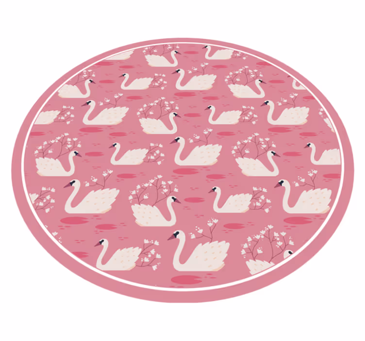 Tapis vinyle salle de bain cygnes rose  - TenStickers