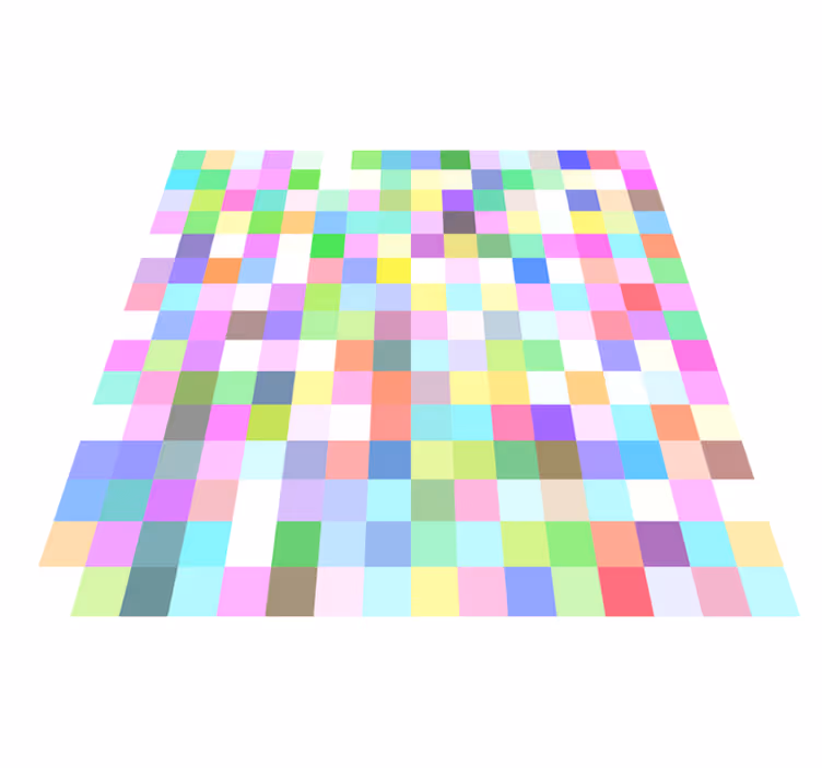 Tapis vinyles géométriques motif de carrés colorés - TenStickers