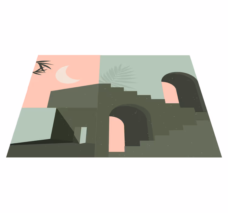 Tapis vinyle minimaliste paysage abstrait épuré - TenStickers