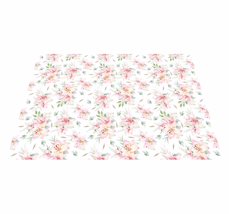 Tapis vinyle fleurs et plantes élégance florale - TenStickers