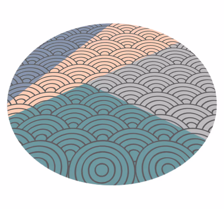 Tapis vinyles géométriques motif de vagues festonnées - TenStickers